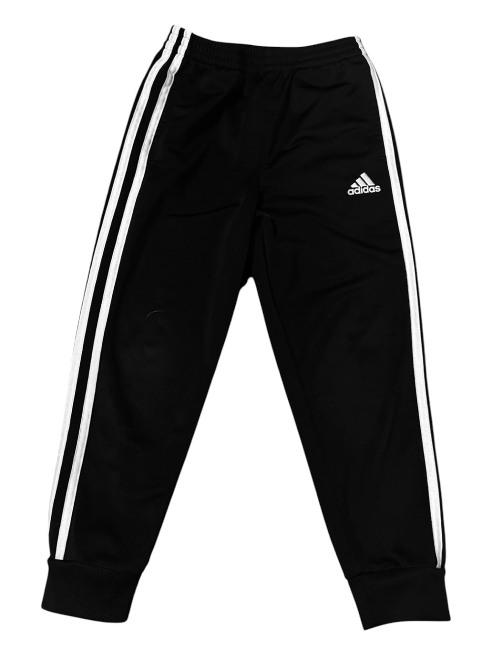 adidas Black Joggers with White Side Stripes - Kids